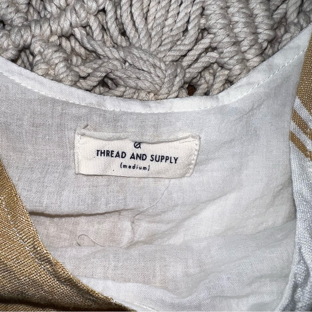 Thread & Supply | Linen Striped Tie Waist Dress - Picture 4 of 6